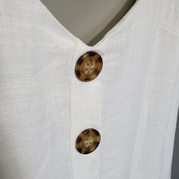 Indikah Romper Size Medium White Spaghetti Strap Cotton Blend By Angel Biba New - Picture 4 of 16